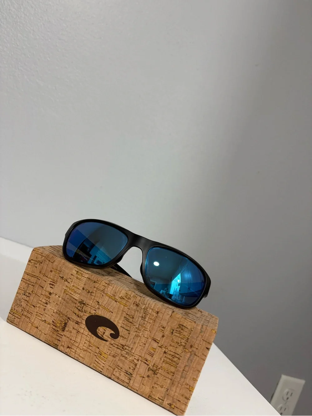 Costa Del Mar Clipperton Polarized Sunglasses - Matte Black / Blue Mirror (58mm)